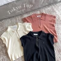 ราคา Tokyo Top เสื้อไหมพรมคอปกเนื้อหนานุ่มปักโลโก้แบรนด์ (20585023200)