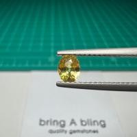 ราคา บุษราคัม (yellow sapphire) 0.45 ct (5.18x4.63x2.67)มม พลอยสีเหลืองทองสวย ใสสะอาด (18291872891)