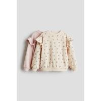ราคา H&M(เอชแอนด์เอ็ม) เสื้อสเวตเตอร์แต่งระบาย 2 ชิ้น เด็กผู้หญิง 1297254_1 (42317033779)
