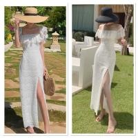 ราคา เดรสลูกไม้ เที่ยวทะเลชิวๆปาดไหล่เกาะอก ผ่าหน้าซิบข้าง งานซับในอย่างดี งานป้ายนำเข้า (4850929730)