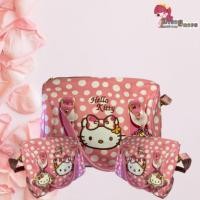 ราคา กระเป๋าสะพายข้างสีชมพู Hello Kitty ลายคิตตี้ ดีไซน์สวย เนื้อผ้าดี ของมันต้องมีค่ะ (23836037820)
