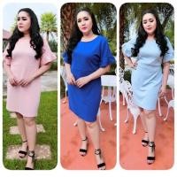 ราคา เดรสสาวอวบ พร้อมส่ง ผ้าวูลเวฟ (1623284688)