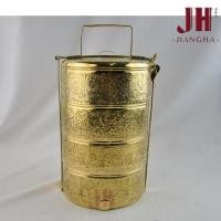 ราคา ปิ่นโตใหญ่ลายทองเหลืองแท้100%14ซม.4ชั้น (8817540189)