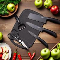 ราคา มีดสแตนเลสสำหรับทำครัว กล่องสี 7 ชิ้น มีดทำครัว กรรไกร เขียง ชุดที่ใส่มีดทำครัว (25135428677)