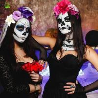 ราคา RTADI ที่คาดผมฮาโลวีน, Skull Gothic Rose Flower Crown, Cool Multicolor พลาสติก Ghost Claw ผมดอกไม้ Hoop งานแต่งงาน (40859344312)