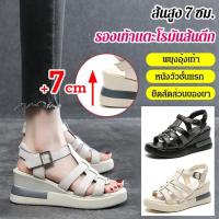 ราคา รองเท้าแตะโรมันส้นเตารีดใส่สบาย รองเท้าโรมันส้นเตารีด7CMใส่สบาย (10494990399)