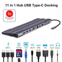 ราคา USB Hubs 11-In-1 Multi-Function Docking Station Usb C To Hdmi Gigabit Network Port Mini Dp Port Vg Sd/Pd Charging (2627488215)