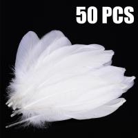 ราคา 50ชิ้นสีขาวขนห่านธรรมชาติพรรคงานฝีมือทําเองตกแต่ง6-8นิ้ว/15-20เซนติเมตร (40816460316)