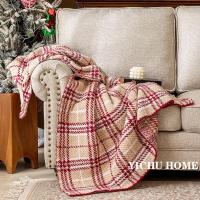 ราคา ฝรั่งเศสระดับไฮเอนด์สีแดงครึ่งขอบกำมะหยี่ลายสก๊อตโซฟาผ้าห่มสำนักงานงีบผ้าคลุมไหล่ผ้าห่มผ้าห่มตกแต่ง (26869035595)