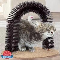 ราคา [จัดส่ง 3-5 วัน]ซุ้มแมว: กระดานลับเล็บพร้อมแปรงป้องกันการหลุดและหนูตุ๊กตา, เครื่องนวดแมว PVC สําหรับกําจัดขนและเล่นด้วยตนเอง, ของเล่นแมว 36 ซม. (43864478447)