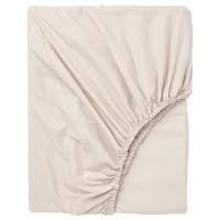 ราคา [IKEAแท้ ถามก่อนสั่ง] DVALA ดวอล่า ผ้าปูที่นอนรัดมุม, เบจ, 150x200 ซม. (28126333489)