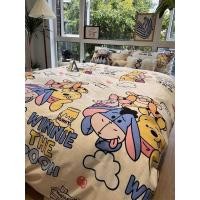ราคา การ์ตูนหมีพูห์ล้างผ้าฝ้ายเตียงสี่ชิ้นชุดการ์ตูนสาวหัวใจหอพักเตียงแผ่นผ้าห่มปกสามชิ้นชุด เตียง (42564840141)
