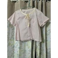 ราคา เสื้อสีชมพูลายทางน่ารักผูกโบว์หวานๆ (15439967761)