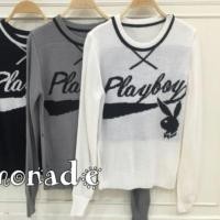 ราคา เสื้อแขนยาวไหมพรม ทอลายPlayboy (112101318)