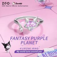 ราคา ลดราคาZGO Sanrio kuromi Amethyst แหวนเงินแท้ Girls Design Girlfriends Ring 8021 (28812003619)