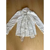 ราคา สีขาว เสื้อเบลาส์ยาวยาวริบบิ้นผ้าแก้ว (27869054258)