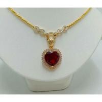 ราคา จี้ทับทิมล้อมเพชร งานหุ้มทองนำเข้า สวยน่ารัก (10976980365)