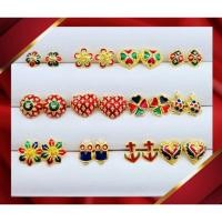 ราคา ต่างหูทอง ต่างหูลงยา ต่างหูหุ้มทองแท้ เกรดร้านทอง มีเก็บปลายทาง เซตที่1 (5615925696)