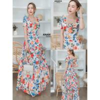 ราคา (xl,2xl) ชุดเซตกระโปรง เสื้อแขนสั้น+กระโปรงยาว ลาย d&g สวยๆ งานป้าย ananya (16393290641)