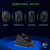 ราคา RGB Chroma Charging Dock for Razer DeathAdder V2 Naga Pro Viper and Basilisk Ultimate Mouse (29965697194)