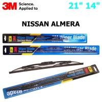ราคา ใบปัดน้ำฝน 3M Stainless Model สำหรับ Nissan Almera ขนาดใบ 21"+14" โครงสแตนเลสคุณภาพดี แข็งแรง ทนทาน ราคาประหยัด (15649323448)
