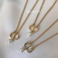 ราคา New Dior Petit CD Necklace สร้อยดิออร์ห้อยมุก (26423615595)