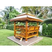 ราคา ศาลาไม้สักทอง ซุ้มไม้ ขนาดพื้น 2 × 2 เมตร Golden teak pavilion หลังคา 3 ม. ส่งฟรี 400 กม.จากกำแพงเพชร (23844238366)