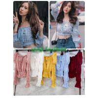 ราคา เสื้อครอปสม็อคเอว ใส่เปิดไหล่ได้ค่า (5566701506)