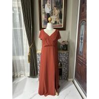 ราคา ชุดราตรียาว(ไซส์ 3XL)สีส้มอิฐ#มือสอง (25838159285)
