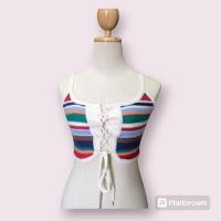 ราคา เสื้อครอปสายเดี่ยว ผูกเชือกหน้า (26852235254)