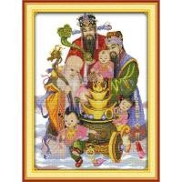 ราคา ชุดปักครอสติช ลายมงคล ลายฮกลกซิ่ว เทพจีน (5211478066)