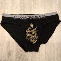 ราคา กางเกงในชาย สภาพดี Armani size S สีดำลายมังกร ทรงบรีฟ (40417927599)
