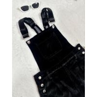 ราคา ชุดเอี๊ยมกระโปรง กำมะหยี่สีดำ Forever 21 (41401165115)