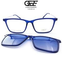 ราคา กรอบแว่นสายตา GEZE Clip-On รุ่น TJ2185-C4 สีน้ำเงิน คลิปออนแม่เหล็ก เลนส์กันแดดPolarized (372817897)