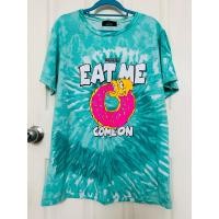 ราคา เสื้อยืดคอกลม เสื้อคอกลม แขนสั้น สีเขียว ลายมัดย้อม Size XL(มือสอง) (28802732896)
