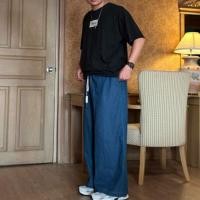 ราคา fitment กางเกงโอเวอร์ไซส์ ผ้ายีนส์ สีเข้ม ฟรีไซส์ (20036776957)