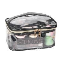 ราคา BG144 กระเป๋าเครื่องสำอางแบบใส Vanilla in love ลายหินอ่อน สีดำ (7468453318)