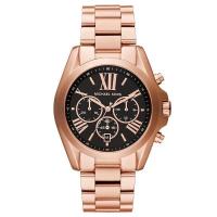 ราคา Michael Kors MK5854 Bradshaw Black Dial Rose Gold Tone Ladies Wrist 43mm Watch (22065131644)