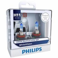 ราคา Philips หลอดไฟ รถยนต์ H11 4300K Xenon White Vision Maximun White Light  #559 (436208075)