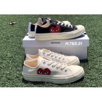 ราคา COMME Des GARCONS PLAY x Converse Chuck Taylor (ฟรีกล่อง) ♥️ จ่ายเงินปลายทางได้ (14806621725)