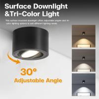 ราคา 3 สี ไฟดาวน์ไลท์ โคมไฟดาวน์ไลท์ติดลอย LED Downlight ดาวน์ไลท์ติดลอย GU10 มุมที่ปรับได้ ไฟติดห้อง (29457138112)