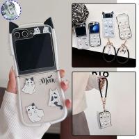 ราคา SAMSUNG น่ารักคิตตี้แมวซิลิโคนอ่อนนุ่มกรณีโทรศัพท์ซัมซุง กาแลคซี Z พลิก7พลิก6พลิก5 4 3ที่มีหนังเชือกเส้นเล็กหูแมวปลอกกับสายรัดข้อมือกันกระแทกกันชนปก พลิก6 พลิก5 (27512703339)