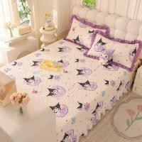 ราคา ผ้าปูที่นอนผ้านวมเกาหลี Sanrio ของแท้ผ้าปูที่นอนสามชิ้นชุดผ้าปูที่นอนเสื่อทาทามิผ้าฝ้ายแท้คุโรมิ (27512577023)