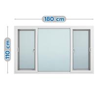 ราคา HomePro หน้าต่างบานเลื่อน ไวนิล S-F-S มุ้ง 180X110 ซม. สีขาว แบรนด์ WINDSOR (43655181503)