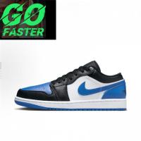ราคา ของแท้ 100% Nike Jordan Air Jordan 1 Low "Royal Toe" Low cut Black Blue White (43869189585)