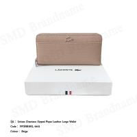 ราคา Lacoste กระเป๋าสตางค์ใบยาว รุ่น Unisex Chantaco Zipped Pique Leather Large Wallet Code: NF3885KL 665 (24209393174)