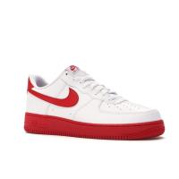 ราคา Nike Air Force 1 รองเท้าผ้าใบสีขาวสีแดงสําหรับผู้ชายและผู้หญิง (29755192967)