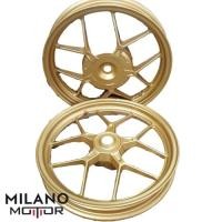 ราคา วงล้อมอเตอร์ไซค์ คลิ๊ก125i ล้อแม็ก CLICK125i 1.60/1.85x14 หน้าดิสหลังดั้ม สีทอง wheels-rims (21790575691)
