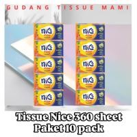 ราคา (10 แพ็ค) NICE FACIAL TISSUE 360 แผ่น / 2PLY (29741681586)