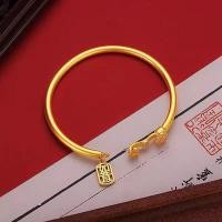 ราคา ทรายทองรุ่ยอี๋เปิดสร้อยข้อมือวิธีโบราณสีทองของแข็งธรรมดาแหวนสร้อยข้อมือสร้อยข้อมือแฟนของขวัญ8.29 ข3 (40018476147)